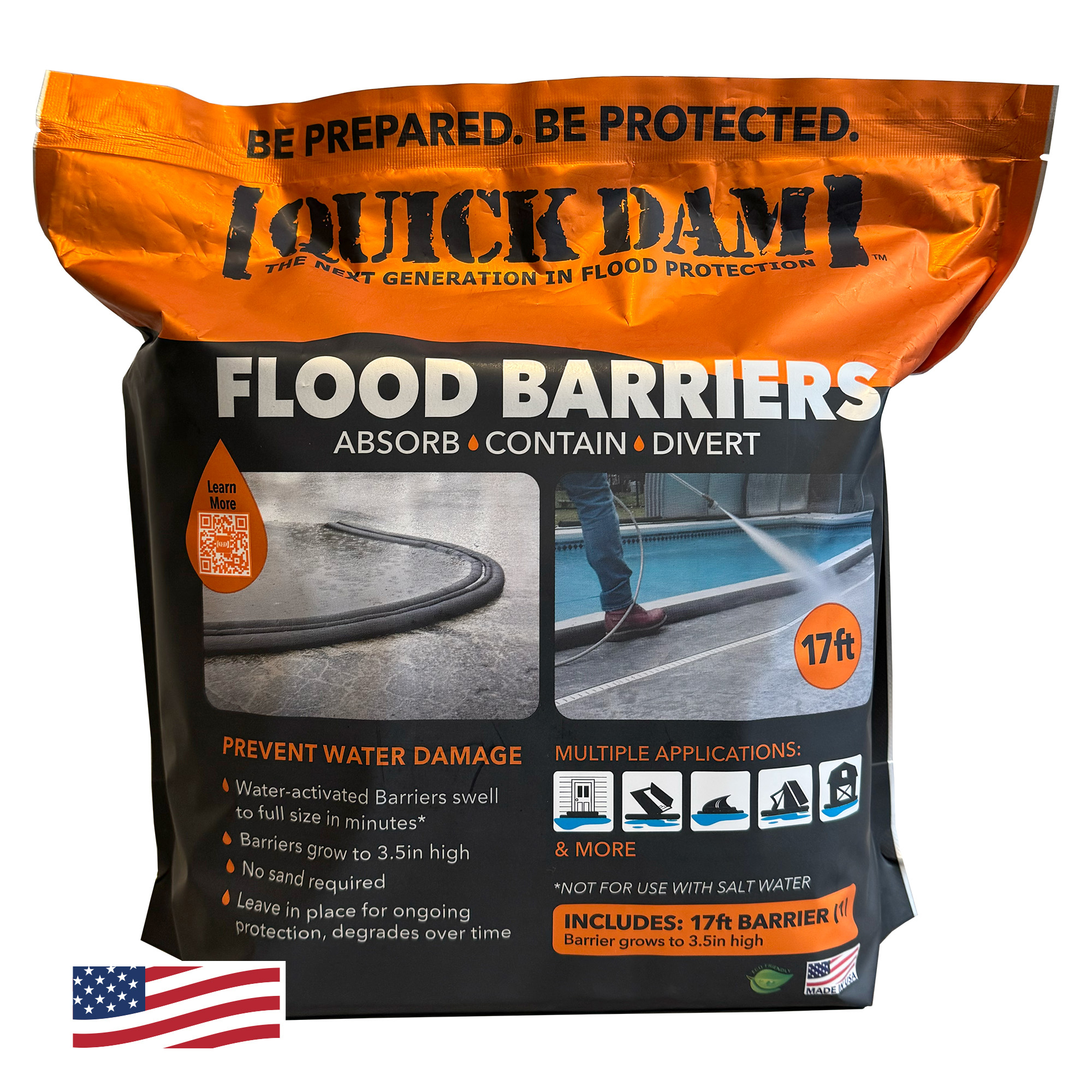 Quick Dam Flood Barrier, 17ft.L, Model# QD617-1