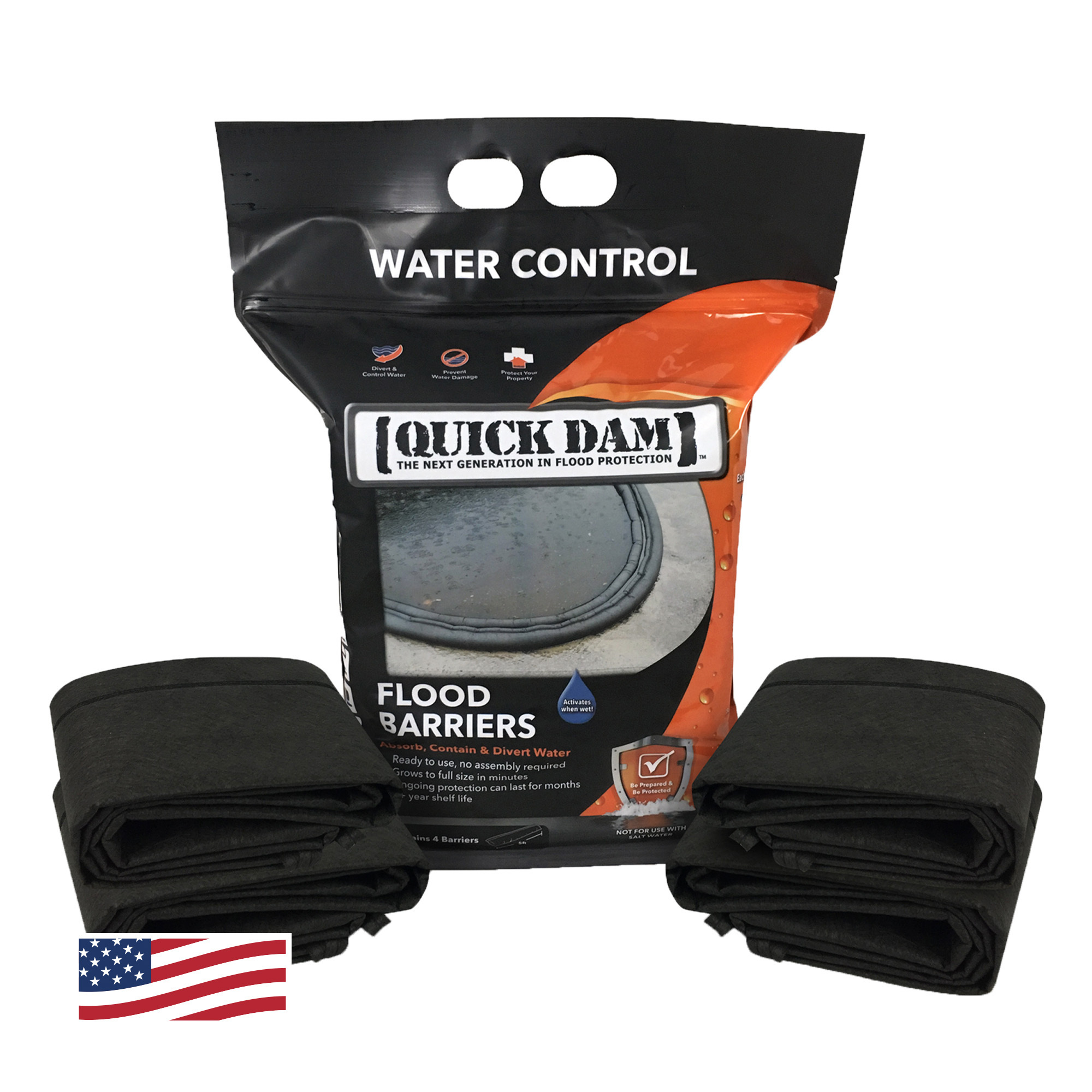 Quick Dam Flood Barriers, 4-Pack, Model# QD65-4