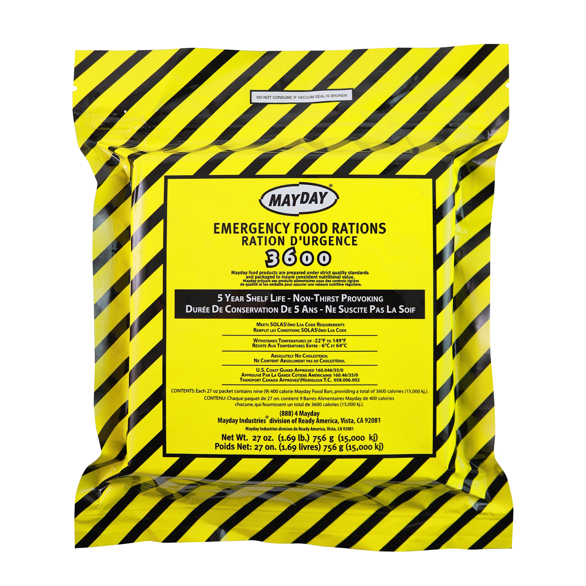 Ready America, 10 PACK 3600 Calorie Food Bar, Pieces (qty.) 1 Model# 73505