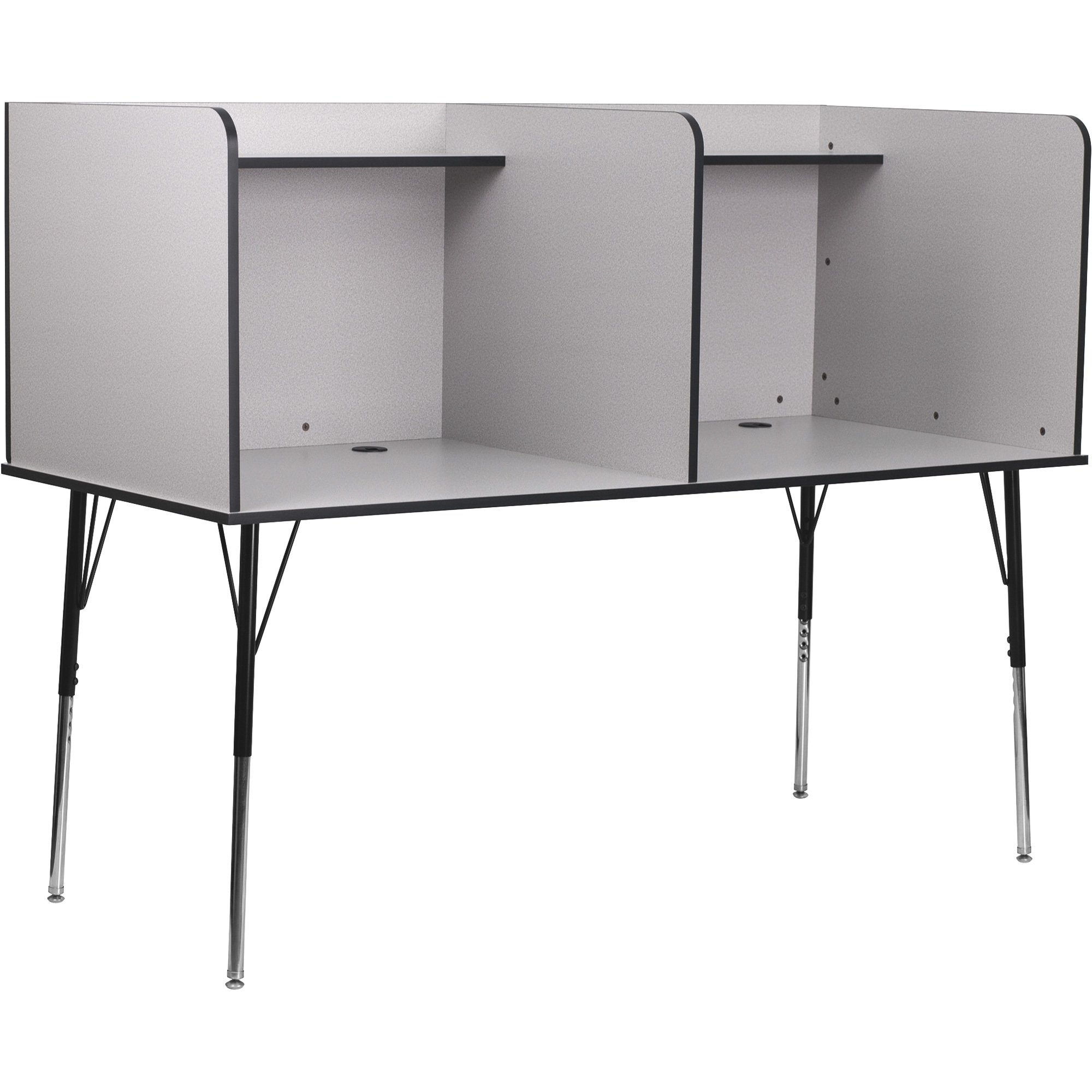 Flash Furniture Double-Wide Study Carrel with Top Shelf