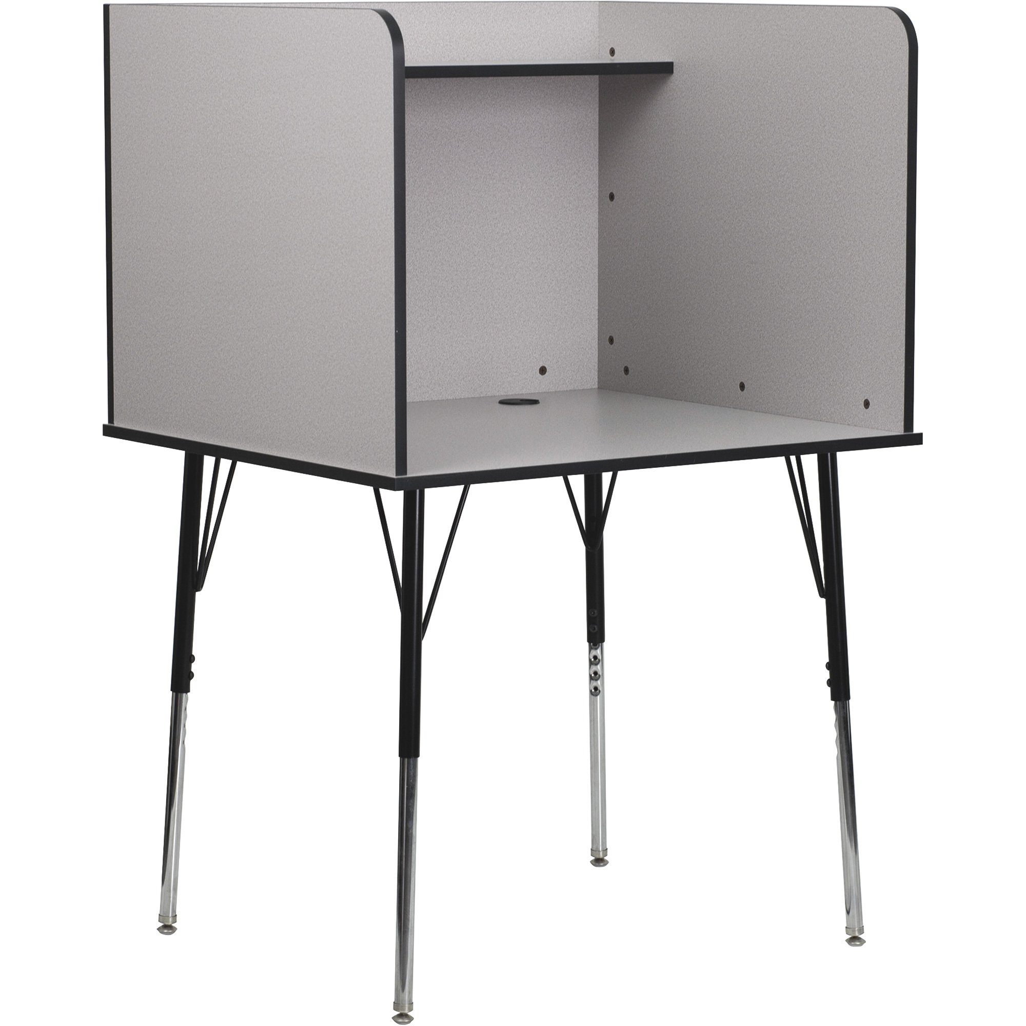 Flash Furniture Study Carrel with Adjustable Legs and Top Shelf