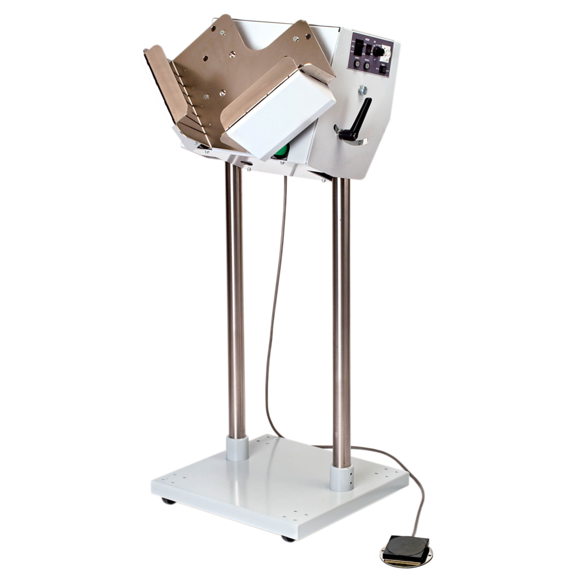 AJ700 Air-Feed Floor Model Paper Jogger – V-Tray with Air & Vibration Modes, Foot Pedal Operation, Timer, All-Metal Construction on Casters – Reduces Misfeeds & Dries Press Sheets