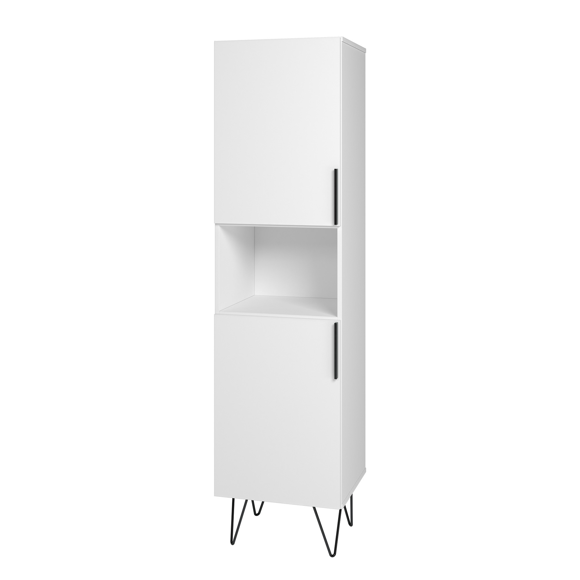 Manhattan Comfort, Beekman 17.51 Narrow Bookcase in White, Height 67.32 in, Shelves (qty.) 5 Material MDPE, Model# 404AMC