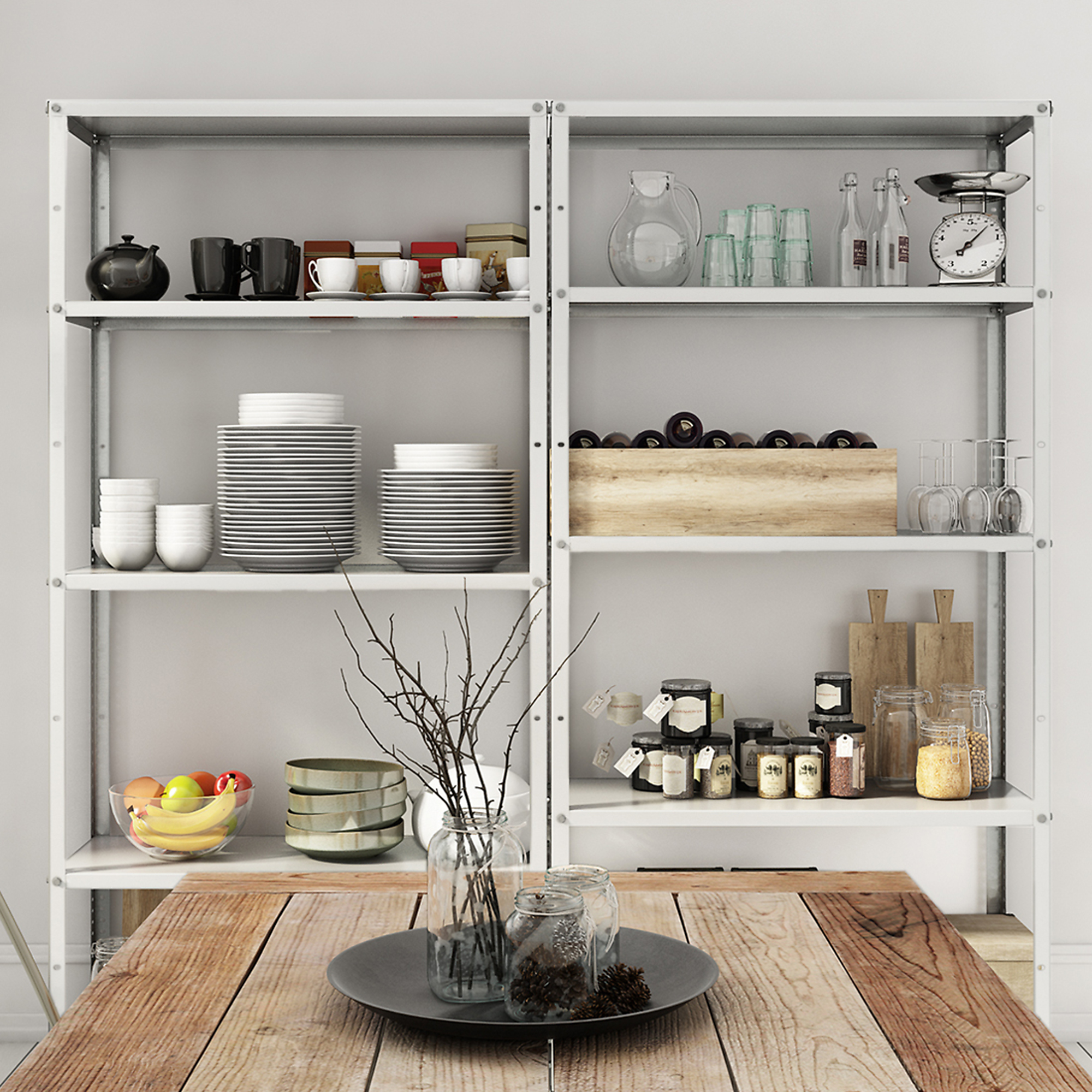 AR Shelving, AR DECo Bookshelf collection, Height 68 in, Width 35.4 in, Depth 12 in, Model# EASY WHITE