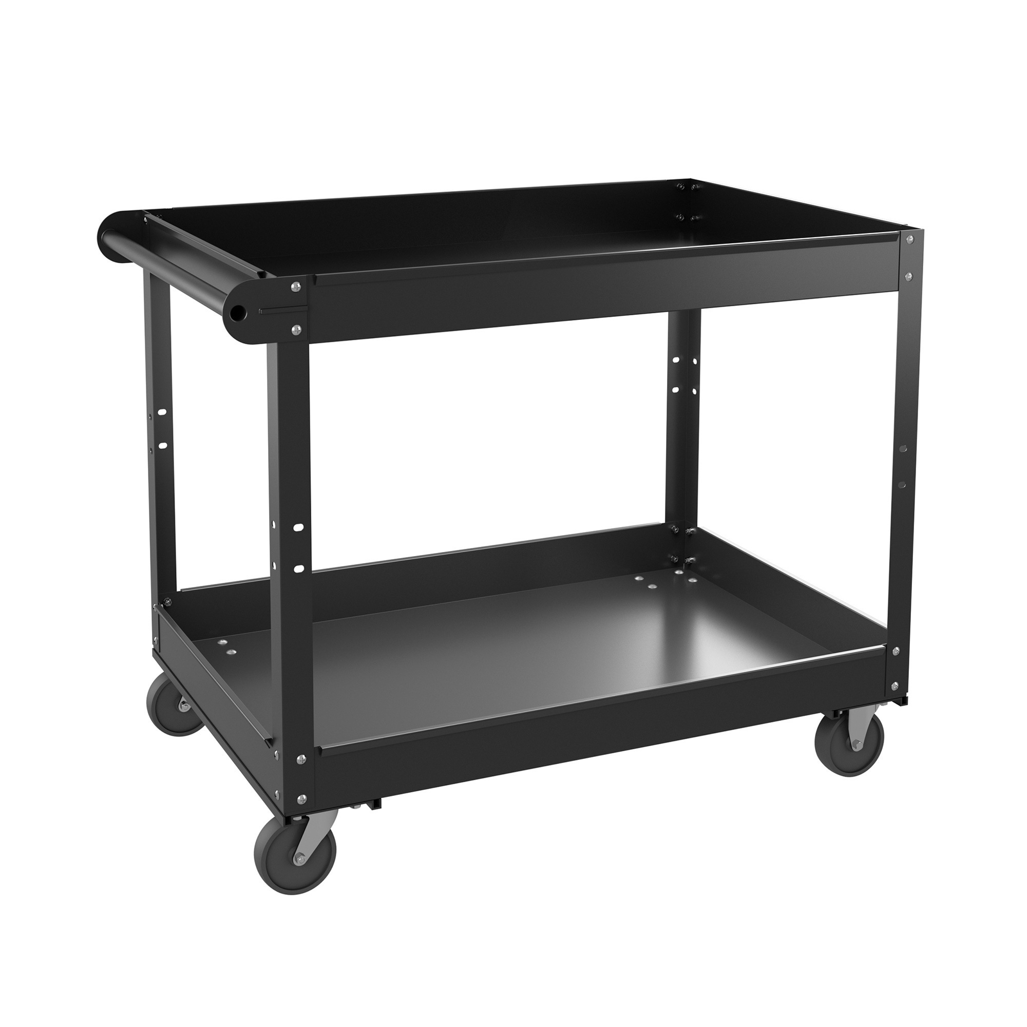 Hirsh Steel Utility Cart, Black, 400-Lb. Weight Capacity, 30in.D x 32in.H x 16in.W, Model# 22639