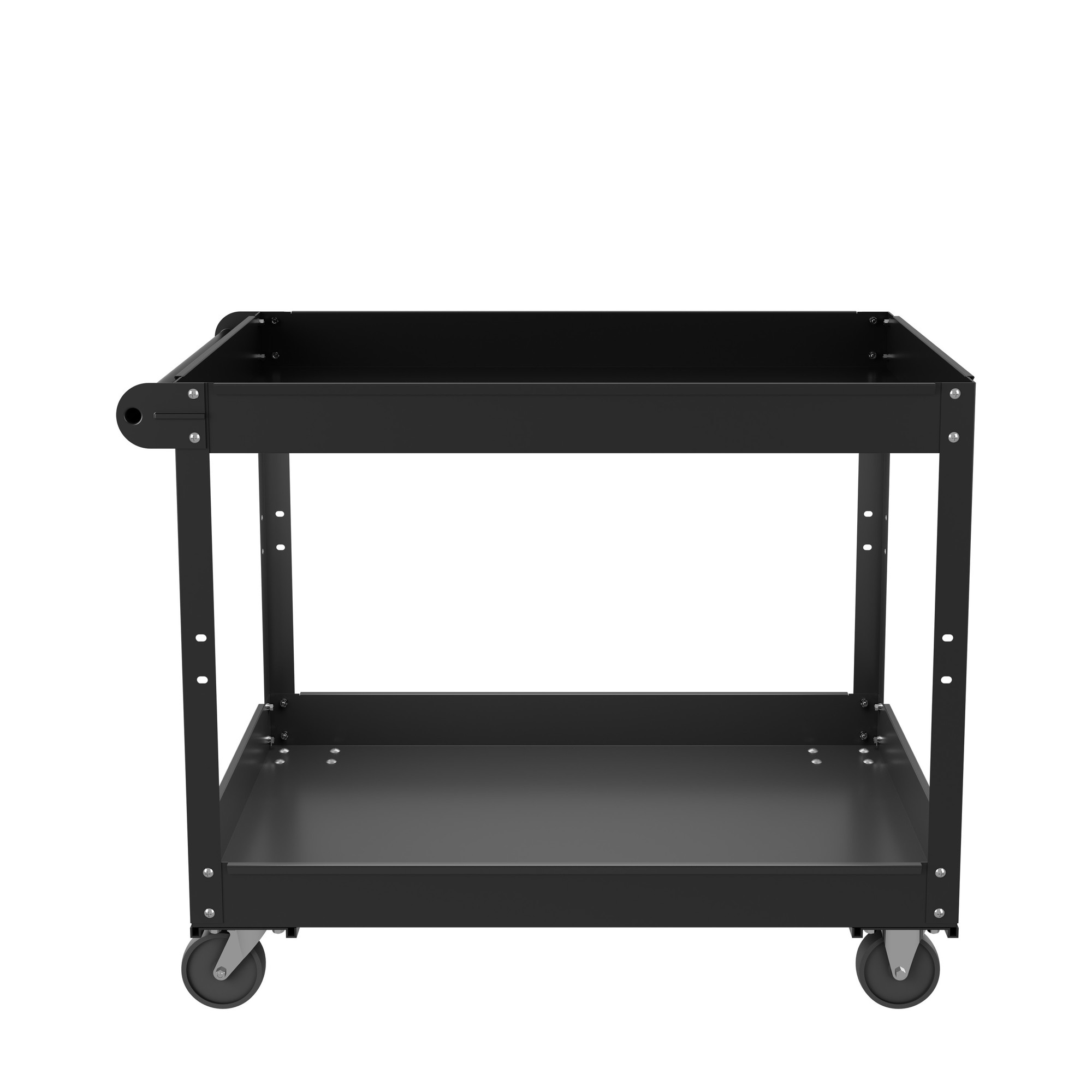 Hirsh Industries, 2 Shelf Ready-To-Assemble Steel Utility Cart, Color Black, Material Steel, Shelves (qty.) 2, Model# 22641