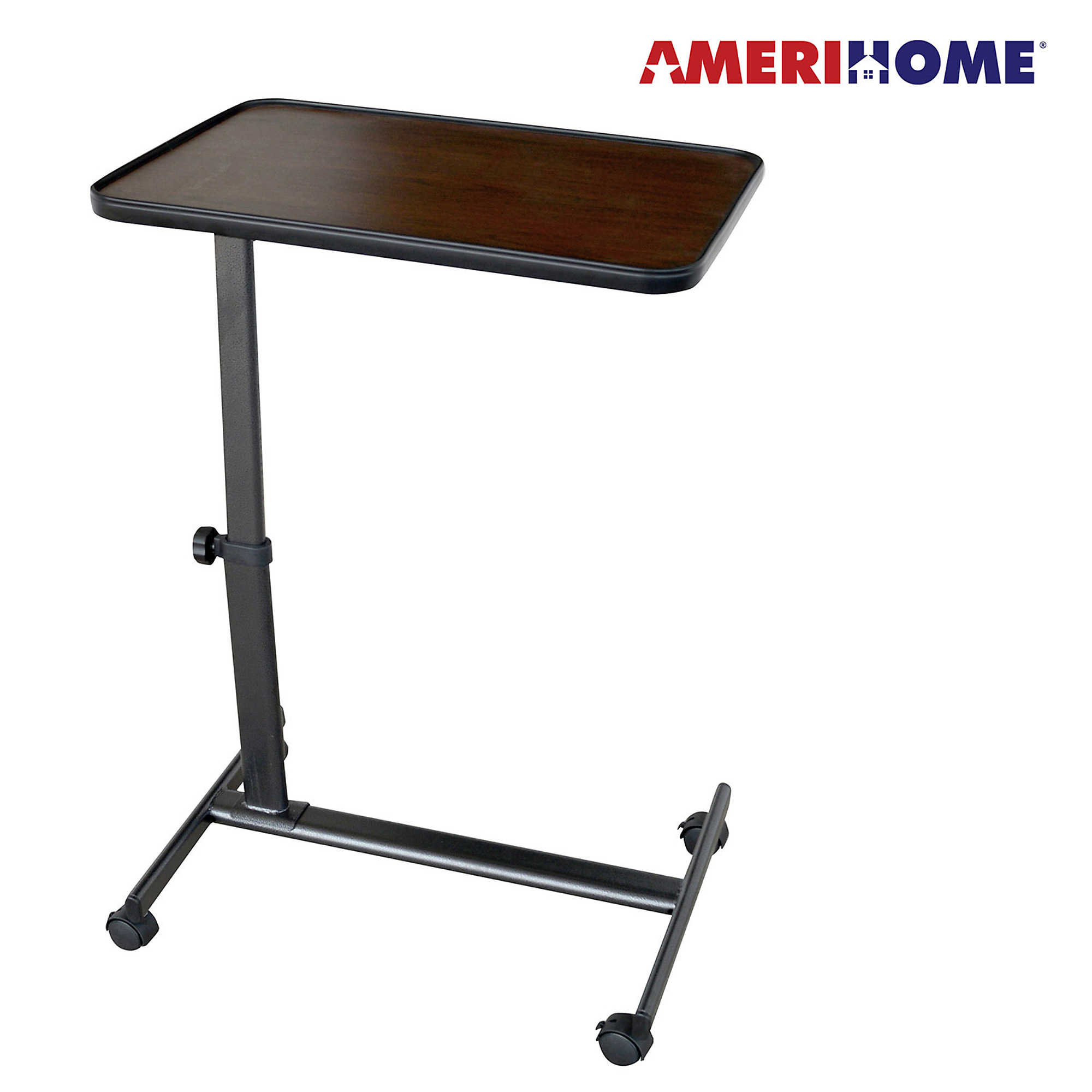 AMERIHOME, Adjustable Height Rolling Over Bed Table, Shelves (qty.) 1 Drawers (qty.) 0 Model# OBT24