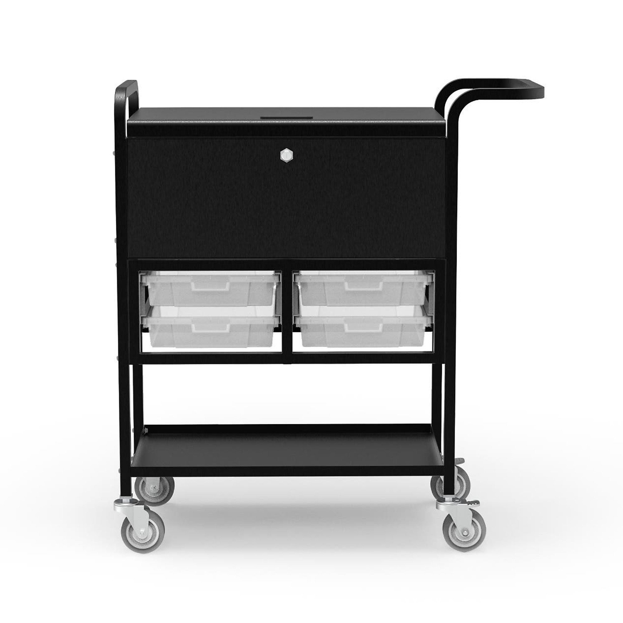 File Cart with Locking Cabinet and Storage Bins