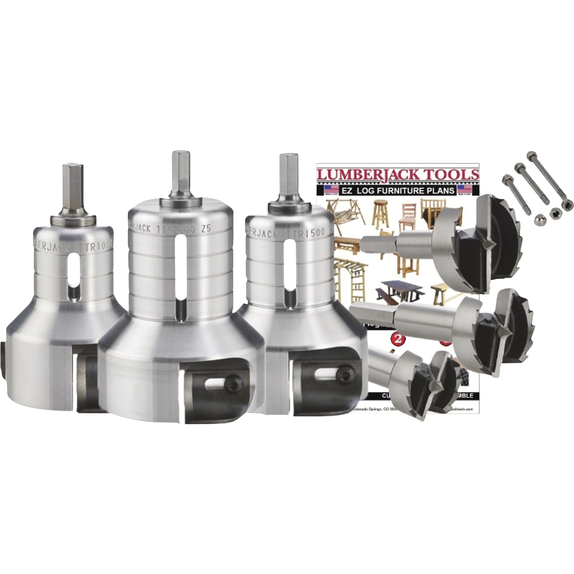 Lumberjack Tools Log Furniture Tool Kit, Pro Series 3-Pc. Master Kit, Radius Shoulder, Model# PSK3