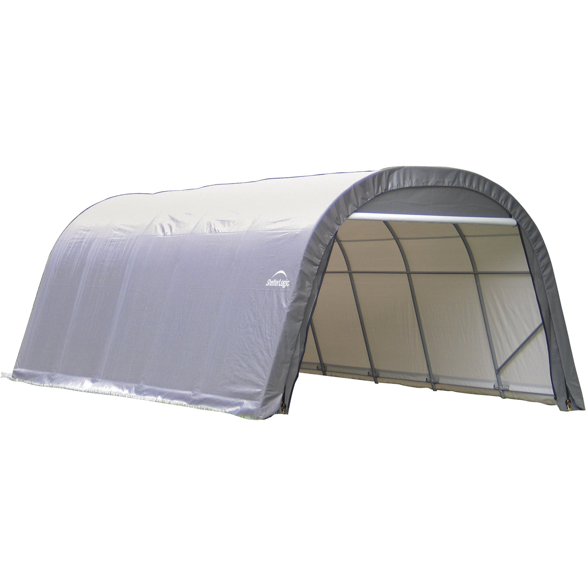 ShelterLogic 12-Ft.W Round-Style Instant Garage/Shelter — 28ft.L x 12ft.W x 8ft.H, 1 5/8in. Frame