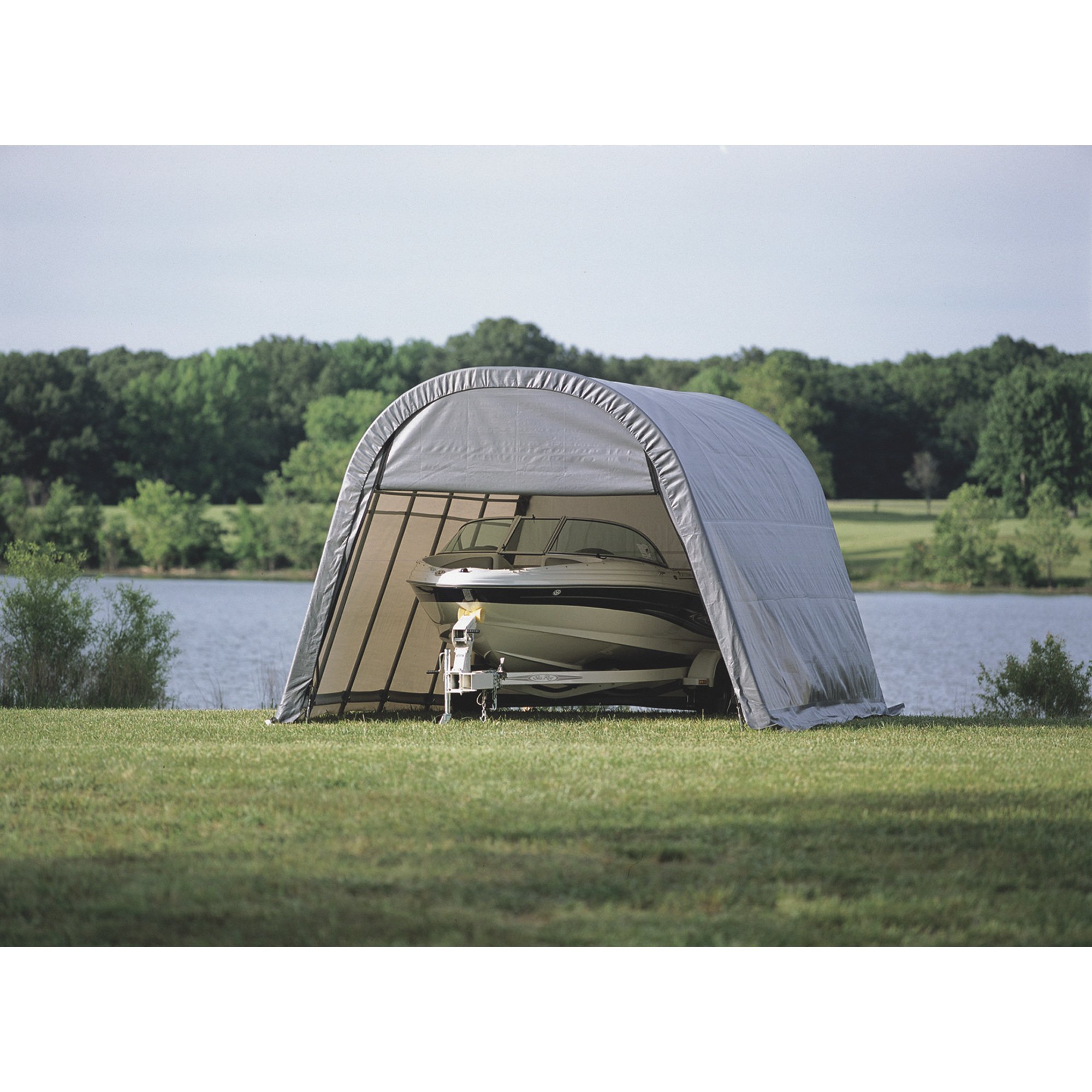 ShelterLogic 12-Ft.W Round-Style Instant Garage / Shelter — 20ft.L x 12ft.W x 8ft.H, 1 5/8in. Frame
