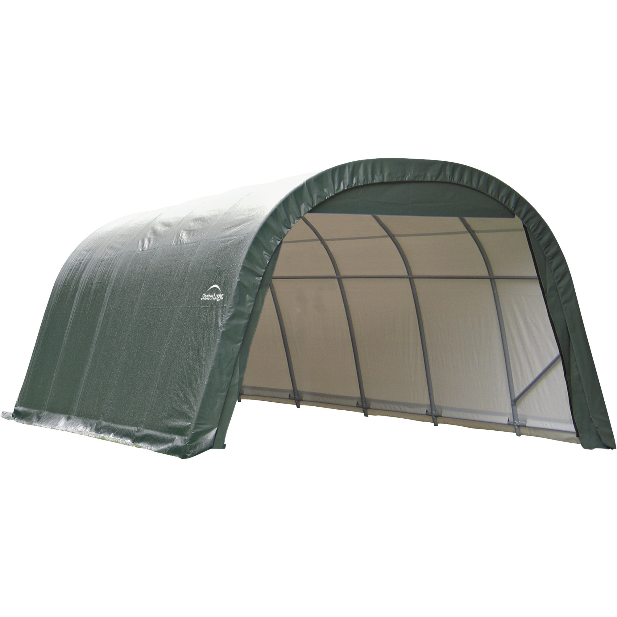 ShelterLogic 12-Ft.W Round-Style Instant Garage/Shelter — 24ft.L x 12ft.W x 8ft.H, 1 5/8in. Frame