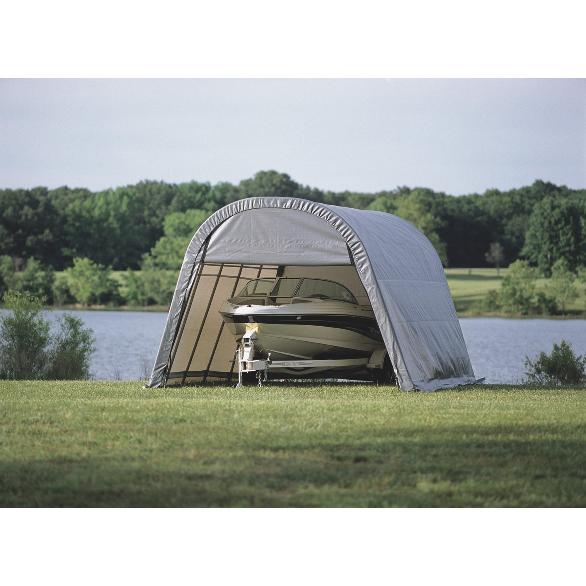 ShelterLogic 12-Ft.W Round-Style Instant Garage / Shelter — 20ft.L x 12ft.W x 8ft.H, 1 5/8in. Frame