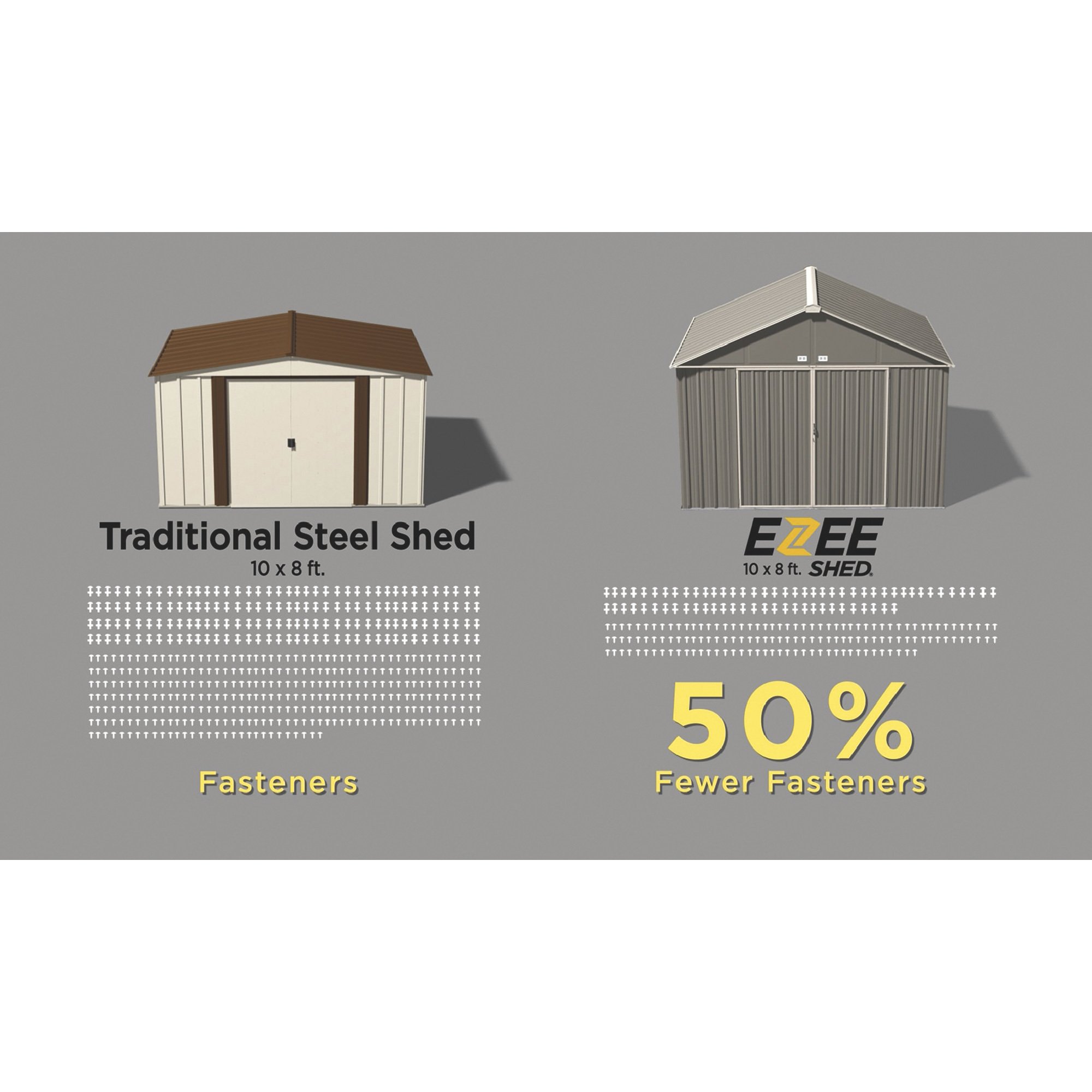 Arrow EZEE Shed Steel Storage Shed— 10ft. x 8ft., High Gable
