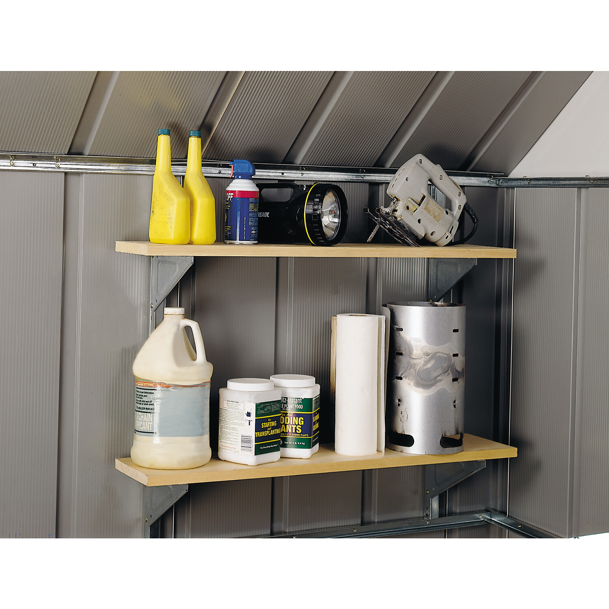 Arrow Storage Products, Shelf Kit - Hanger and Brackets, Length 0.7 ft, Width 0.08 ft, Model# SS404