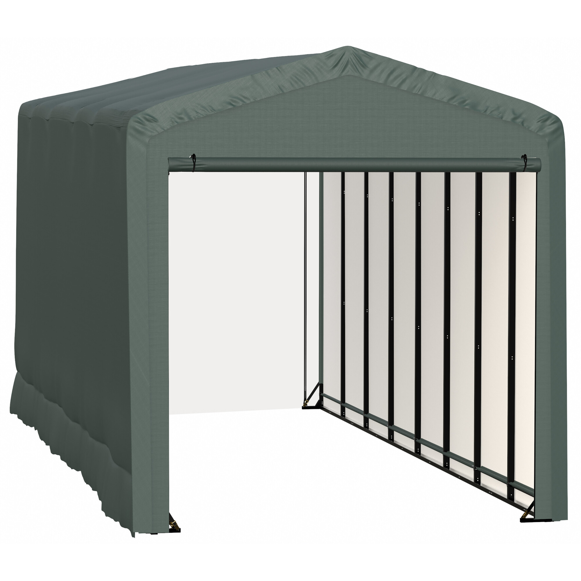 ShelterLogic ShelterTube Wind and Snow Rated Garage - 14ft. x 36ft. x 16ft., Industrial-Strength Steel Frame, Waterproof Fabric Cover, Model# SQAACC0104C01403616