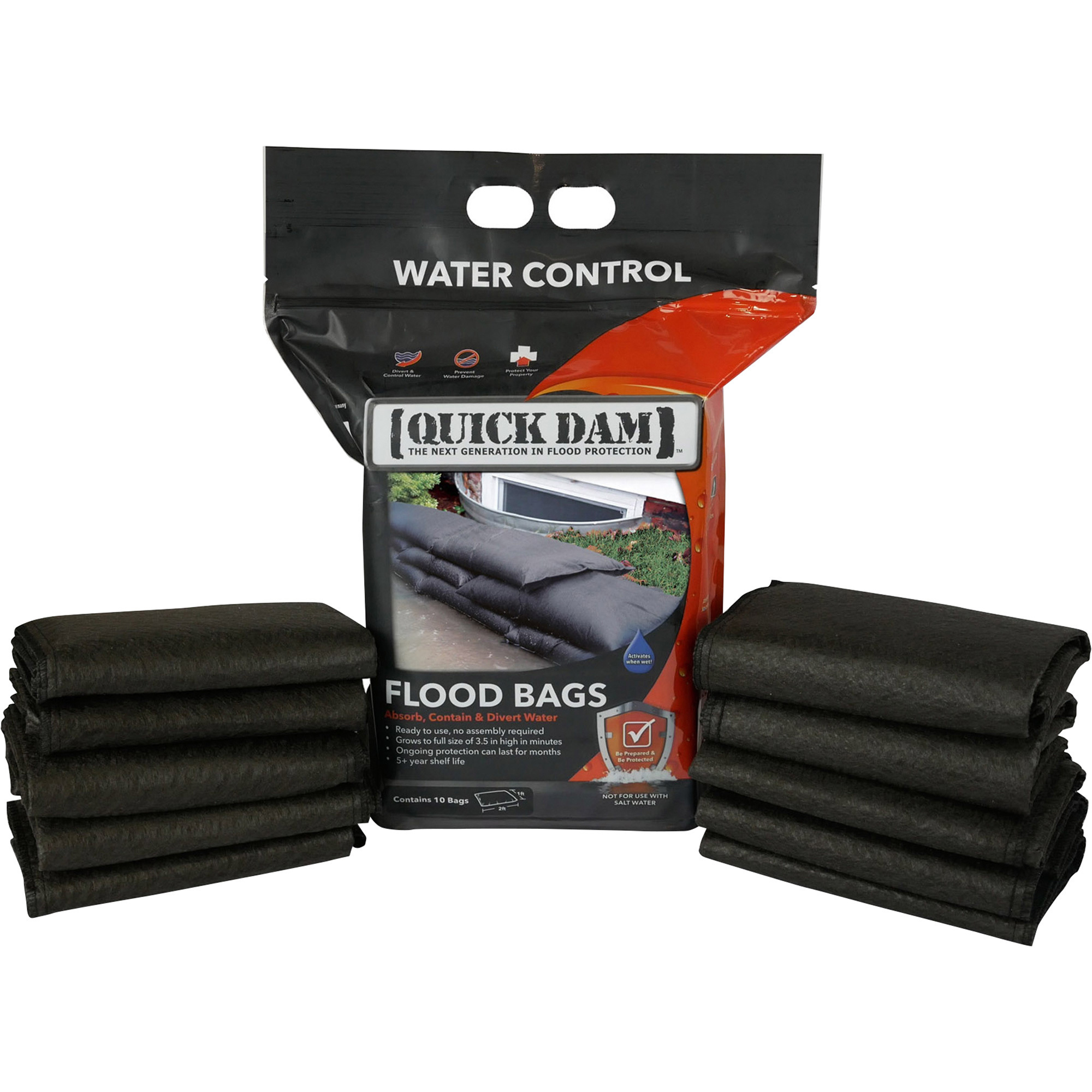 Quick Dam Flood Bags, 10-Pack, Model# QD1224-10