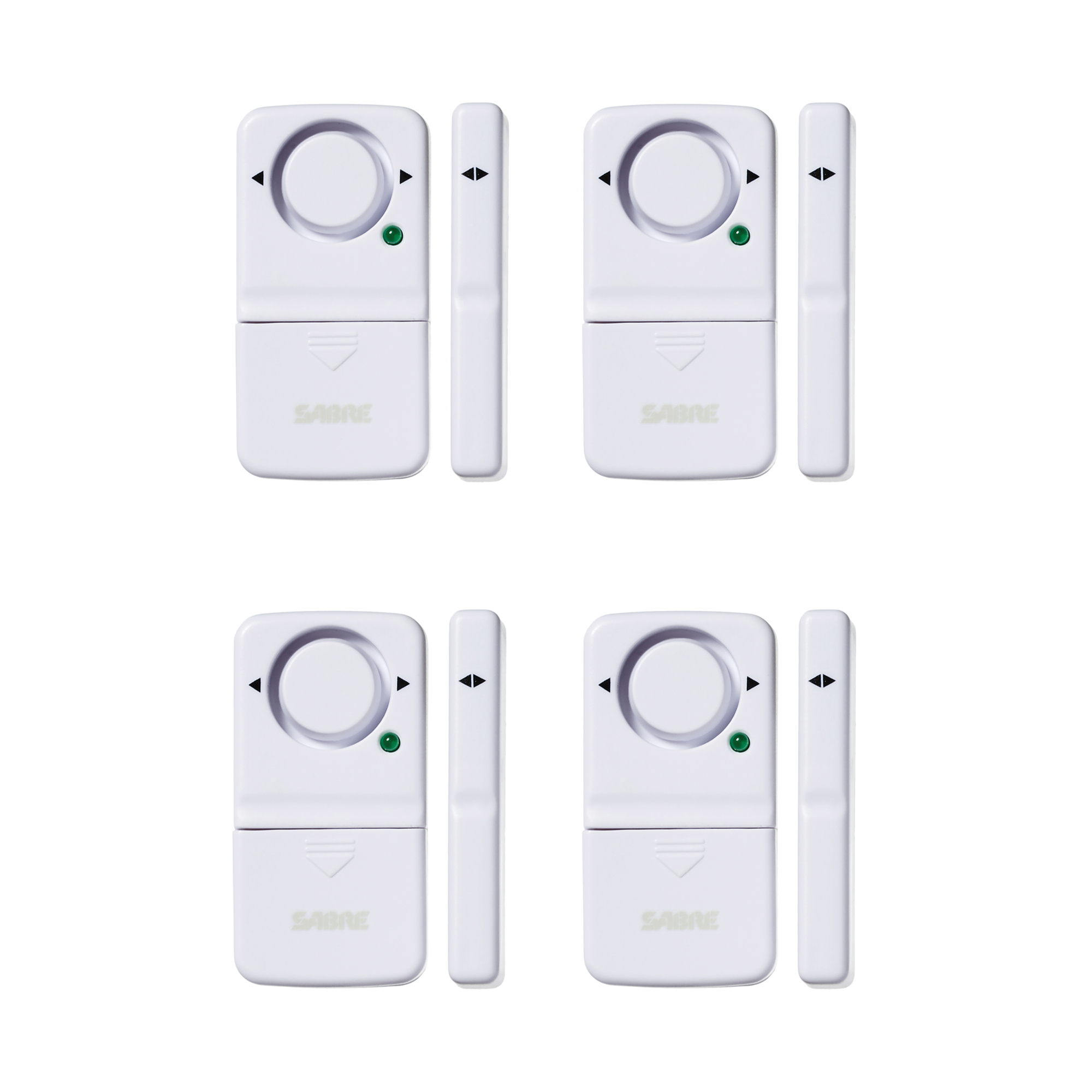 Sabre Door or Window Alarm - 4-Pk., 120dB, Adjustable Settings, Battery Operated, Model# HS-DWA-4