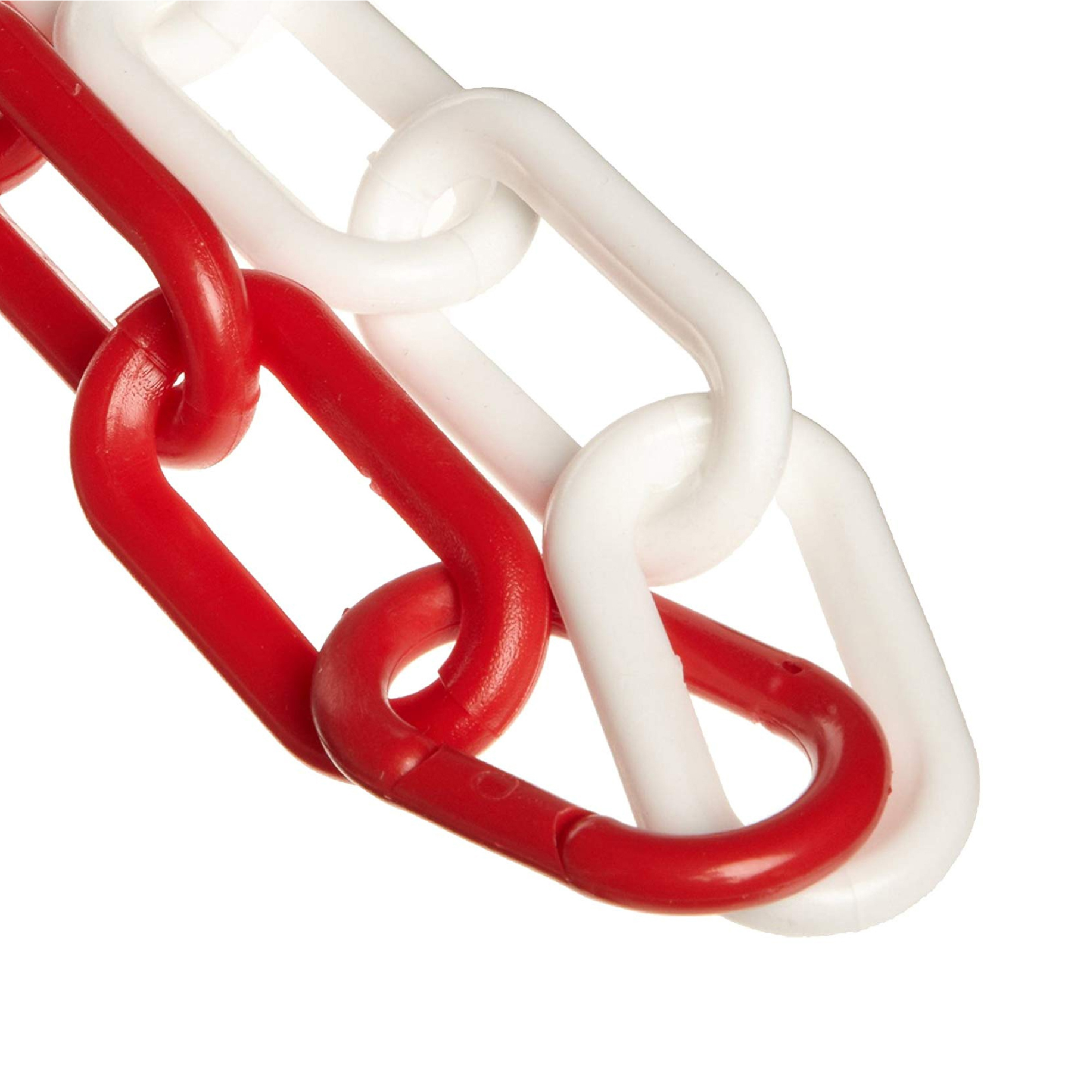 1.5" x 100' Red/White Plastic Safety Chain
